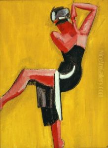 Dancer on yellow background Dancer on yellow background