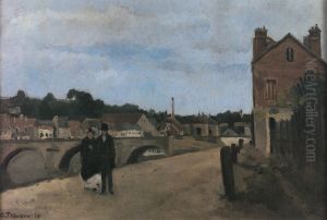 Vue de Pontoise, quai du Pothuis by Camille Pissarro