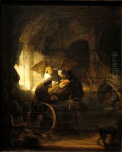 Tobias Healing his Father by Rembrandt by Rembrandt
