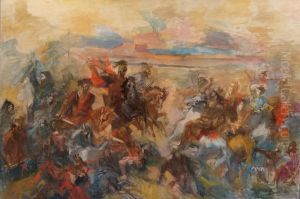 The battle of Avarayr. Sketch for fresco The battle of Avarayr. Sketch for fresco