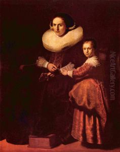 Susanna van Collen and her Daughter Anna by Rembrandtor workshop