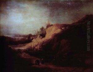 Landscape with the baptism of the Eunuch by Rembrandt
