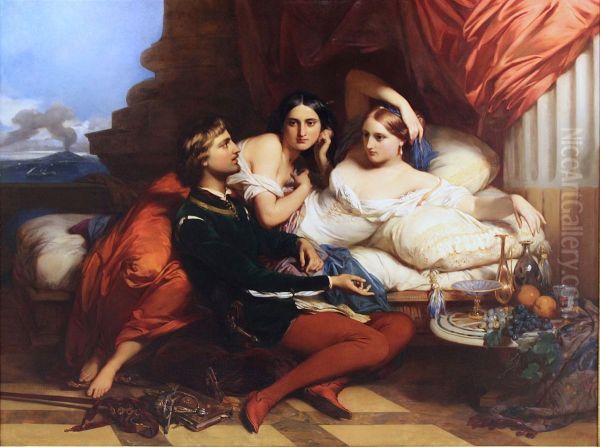 Boccaccio reading from the Decameron to Queen Johanna of Naples - view 1