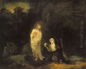 Christus verschijnt voor Maria Magdalena (Noli me tangere) by Rembrandt