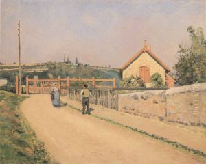 The Railway Crossing at Les Patis near Pontoise by Camille Pissarro
