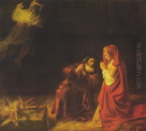 Manoah's sacrifice by Rembrandt