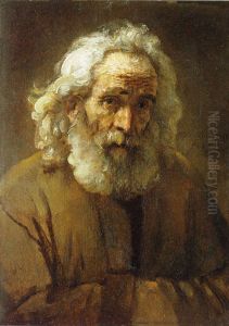 Half figure of an old man with a beard by Rembrandt