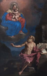 The Virgin and Child appearing to Saint Jerome by Giovanni Francesco Barbieri