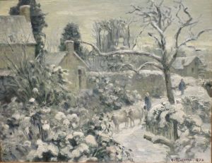 Snowscape with Cows at Montfoucault