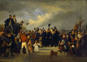 The Reception of Thorvaldsen on Toldboden in Copenhagen the 17th of September 1838 by Friedrich Bernhard Westphal
