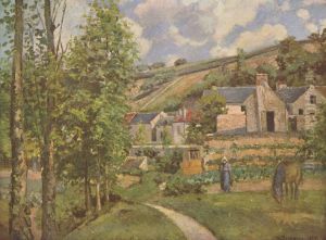 A View of L'Hermitage, near Pontoise 1874 by Camille Pissarro
