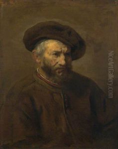 A Study of an Elderly Man in a Cap.Half-figure of a Bearded Man with Beret