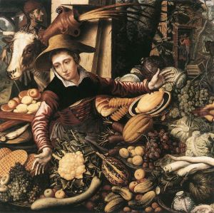 Marktfrau am Gemusestand