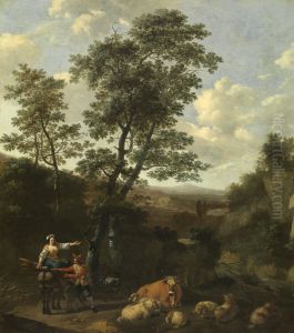Italian Landscape by Nicolaes Pieterszoon Berchem