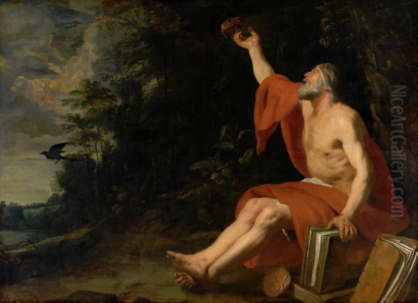 The prophet Elijah fed by a raven - view 1