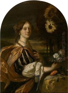 Catharina van Heemskerck met zonnebloemen