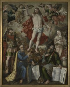 Christus als Salvator Mundi (Altaar van de Oude Voetboog) by Maerten De Vos