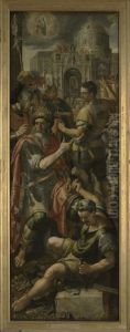 The Emperor Constantine erecting a church dedicated to Saint George by Maerten De Vos