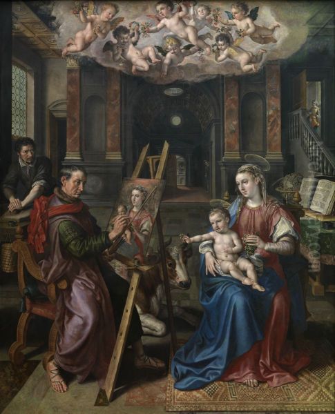 Heilige Lucas schildert de Madonna - view 1
