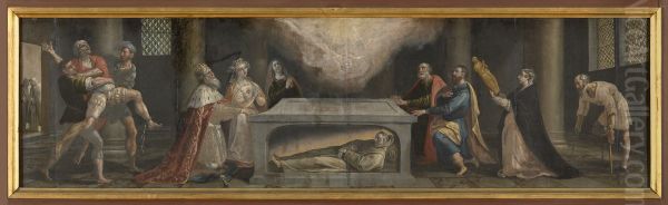 Hendrik IV van Castilie en zijn dochter vinden genezing aan de heilige Didacus' graf - view 1