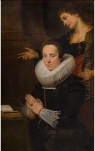 Barbara Kegeleers met de heilige Barbara van Nicomedie