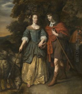 Young Couple in Shepherd's Costumes Young Couple in Shepherd's Costumes