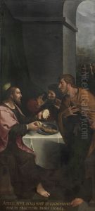 De discipelen te Emmaus by Ambrosius Francken I