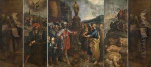 Altaarstuk van het metselaarambacht by Frans Francken the Younger