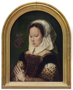 Jonge biddende vrouw by Ambrosius Benson