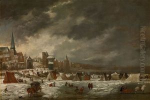Bevroren Schelde in Antwerpen