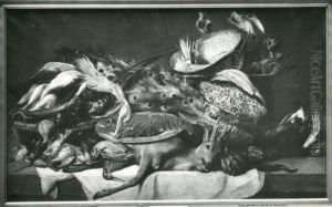 Still life with game, birds and a lobster on a table by Frans Snyders