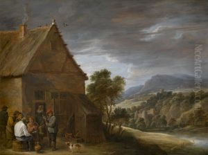 Voor de kroeg by David Teniers the Younger