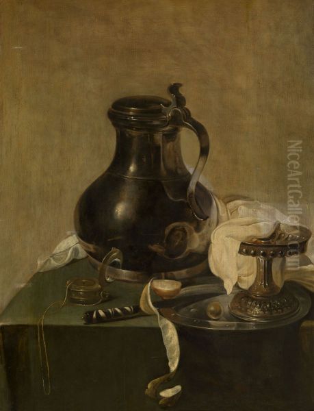 Stilleven met tinnen kruik - view 1