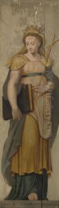 Sibille met kruisstaf by Lambert van Noort