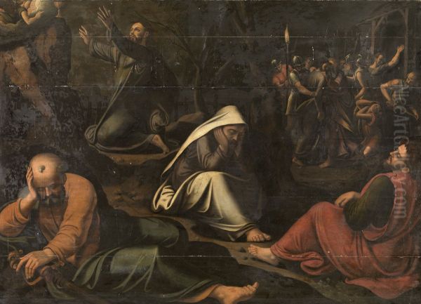 Christus in de tuin van Getsemane op de olijfberg - view 1