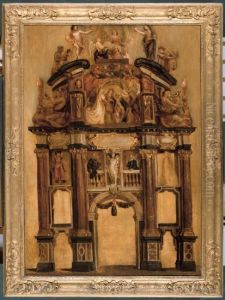 Sketch of the back of the triumphal arch of Philip IV by (studio of) Rubens, Peter Paul