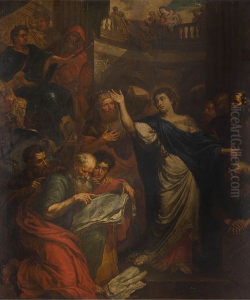 Saint Catherine of Alexandria in discussion with the fifty philosophers - view 1