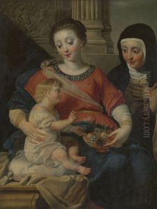 Saint Clare of Assisi Adoring Jesus