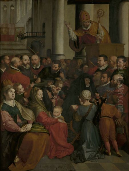 Saint Eligius preaches in Antwerp - view 1