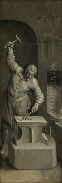 Saint Eligius in his smithy - view 1