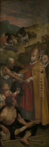 Saint Eligius helps the crippled and buries the dead Saint Eligius helps the crippled and buries the dead