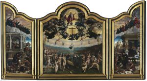 Laatste Oordeel en de zeven werken van barmhartigheid by Orley, Bernard van
