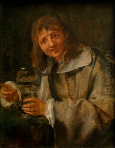Taste (possibly a self-portrait) by Gonzales Coques