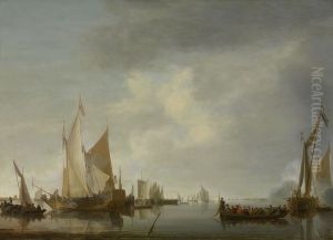 Begroeting van de regeringssloep door de binnenvloot