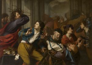 Christ driving the money-changers from the temple