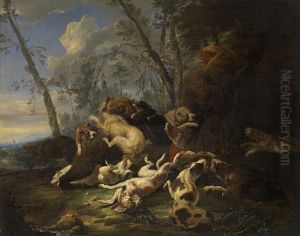 Bear Hunt by Carl Borromaus Andreas Ruthart