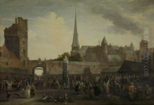 Fish market in Antwerp by Hendrik van Minderhout
