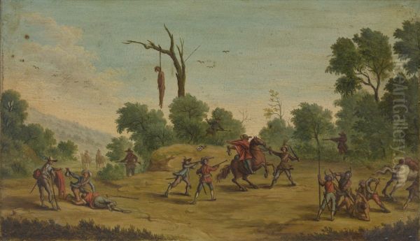 Horsemen Attacked by Robbers - view 1