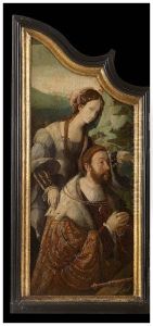Graaf Hendrik III van Nassau met de Tiburtijnse sibille by Aertgen van Leyden