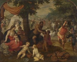 De Israelieten in de woestijn by Hendrick van Balen the Elder